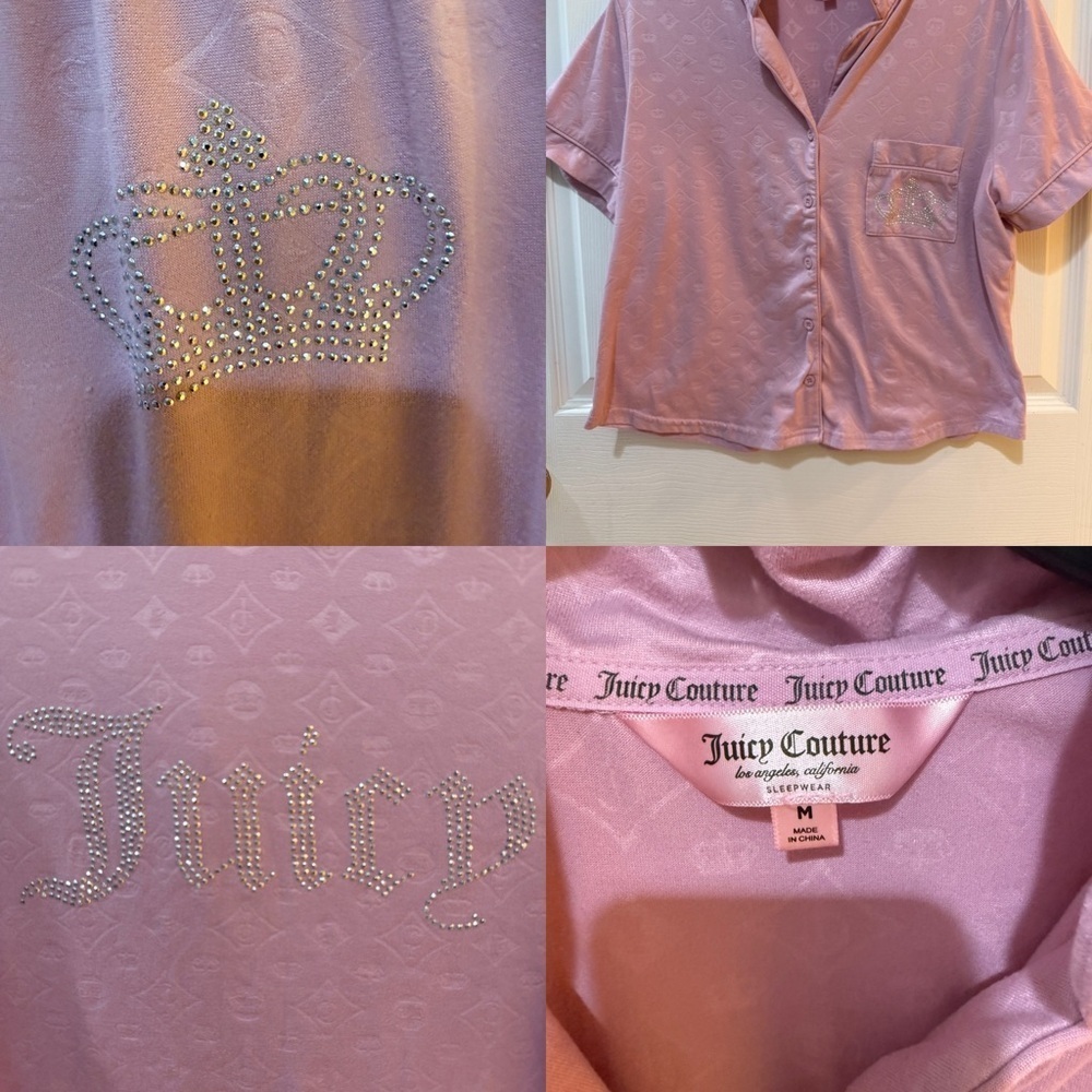 Juicy Couture Pink Pajama Set Casual Cotton Blend so soft